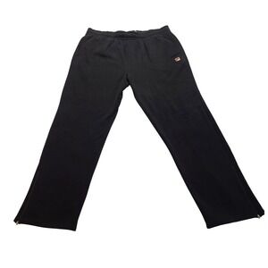 Fila Fleece Sweatpants Black Ankle Zip Joggers Men's  3XL 3TG 36x31 NWOT
